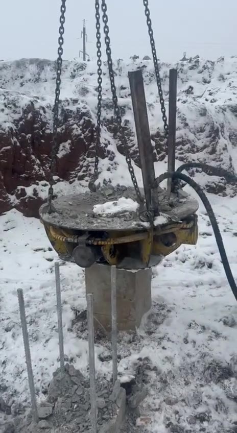 Скусывание оголовков свай